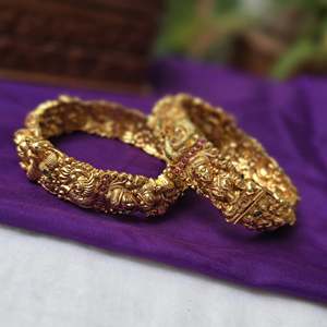 14K Gold Plated Jade Cuff <b>Bangles</b> <b>Bracelets</b> for Engagement - Product Image 2