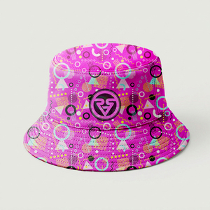 Custom Logo Pink Memphis Style Retro Bucket Hat Wholesale 90s Geometric Print Unisex Sublimation Sun Cap Streetwear Headwear - Product Image 6