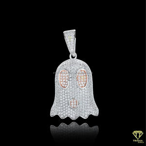 Pendentif Charme Fantôme Streetwear avec Diamant Moissanite et Argent 925, Bijoux Personnalisés - Product Image 2