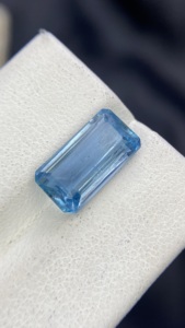 Pierre précieuse naturelle certifiée, aigue-marine de couleur supérieure, taille octogonale émeraude, avec une bonne qualité de lustre, pierre précieuse en vrac, 3,82 carats - Product Image 4