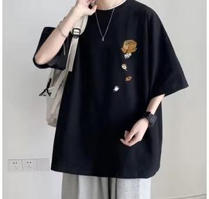 เสื้อยืดผู้ชายคุณภาพสูง ผ้าฝ้าย 100% พิมพ์ลายตามสั่ง ดีไซน์ล่าสุด พิมพ์ลายสีดำ เสื้อยืดถัก - Product Image 2