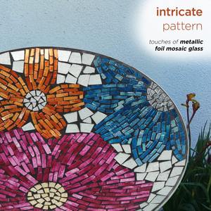 Moderno Baño para Pájaros de Vidrio con Mosaico Floral, Arte Vibrante en Azulejos Aplicados a Mano, Pedestal de Jardín con Soporte Metálico Plegable para Decoración de Jardín y Césped - Product Image 5