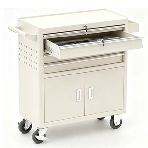 Mobile Industrial <b>Tool</b> Cabinet with 3 Drawers and Padlockable Doors Heavy Duty 200kg Load Capacity Storage <b>Cart</b> for Workshop Use - Product Image 1
