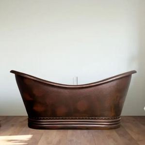 Bañera Ovalada de Cobre Independiente, Hecha a Mano, sin Tapa, Estilo Clásico para Baño de Casa u Hotel - Product Image 2