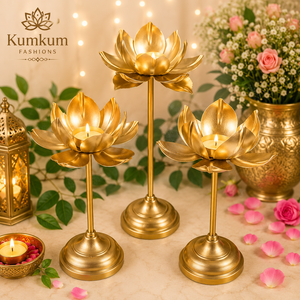 Brass Metal Lotus Candle <b>Stand</b> Eco-Friendly Handmade Classical Beautiful Elegance Hot Sell Christmas Centerpiece Home Decoration - Product Image 2