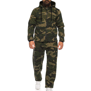 Ensemble survêtement homme molletonné épais personnalisé à prix réduit, sweat à capuche et pantalon oversize multicolores pour hommes en gros - Product Image 1