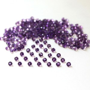 Ametista púrpura natural facetada de corte redondo, piedra preciosa suelta de 2.5 mm, cuentas de amatista calibradas para la fabricación de joyas, collares y anillos. - Product Image 1