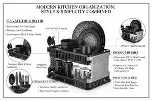 Smart Space-Saving Dish <b>Drying</b> <b>Rack</b> – Stylish 2 Tier Kitchen Organizer with Detachable Accessories - Product Image 5