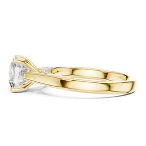 Bague de fiançailles classique en or jaune 14 carats pour femme, diamant de 2 carats taille coussin, certifié IGI, diamant de laboratoire, anniversaire, mariage - Product Image 2