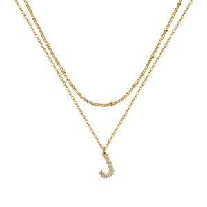 Collar de Doble Capa con 26 Letras de Alta Gama, Moda Popular para Europa y América, Cadena para Suéter de Nicho Transfronterizo - Product Image 4