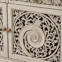 Buffet à 2 portes en bois massif de qualité supérieure, motif spirale, écologique, gain de place, idéal pour salon ou hôtel