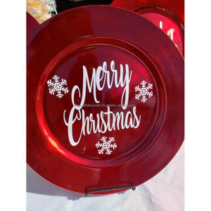 Merry Christmas แผ่นชาร์จ12 "แผ่นคุกกี้คัพเค้กบราวนี่จอแสดงที่ยอดเยี่ยมจานและถาดกลมจานชาร์จจาน - Product Image 3