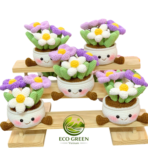 Flores de Ganchillo Hechas a Mano, Mini Plantas Artificiales Lindas para Decoración de Escritorio, Hogar u Oficina, Regalo de Cumpleaños o Día de la Madre, Venta al Por Mayor - Product Image 1