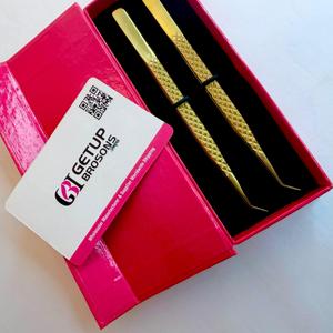 แหนบดัดขนตาเคลือบทอง GETUP BROSONS ปลายแหลม บรรจุกล่อง พร้อมโลโก้สั่งทำ - Product Image 4