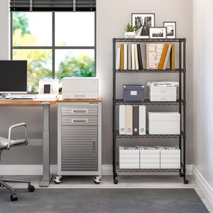 Étagère de cuisine 5 niveaux en acier inoxydable noir premium, organiseur de rangement gain de place pour ustensiles de cuisine et assiettes, au meilleur prix - Product Image 6
