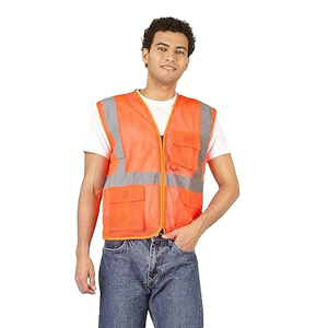 Chaleco de Seguridad Reflectante para Hombre, Alta Visibilidad, Ropa de Trabajo, Construcción, Tráfico, Seguridad Vial, Trabajador de Carreteras, Malla Transpirable - Product Image 1