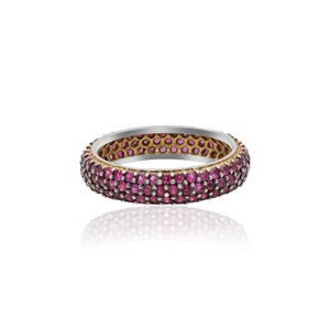 Natural Cut <b>Ruby</b> Gemstone 925 Sterling Silver Gold Plated Handmade Engagement Band <b>Rings</b> IGI Certified Jewelry <b>for</b> Wholesaler - Product Image 1