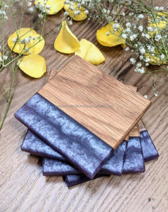 Posavasos promocional, lo último en posavasos de madera y resina de nogal, alfombrilla/almohadilla de resina de madera epoxi cuadrada y redonda personalizable - Product Image 3