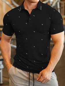 Polo à carreaux pour homme, anti-plis, décontracté, pour le travail, l'été, le golf, le tennis, à manches courtes, en polyester tricoté - Product Image 3