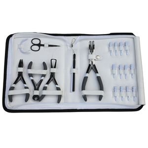Salon Hair Extension Accessories Set Keratin Bond Cutter Microbeads Crimper Plier Hair Loop Hook Tape In Plier Curved <b>Needles</b> - Product Image 1