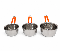 Dheer International Stainless Steel Food Grade 202 Sauce Pan 3 Buah Set dengan Berbagai Ukuran dan Grosir