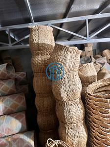 Rectangle Magazine Holder <b>Basket</b> Handmade Storage <b>Basket</b> Green Beige Striped Rustic Style For Office And Home Storage - Product Image 4
