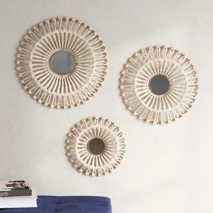 ชุดกระจกติดผนังทรงกลมสีทอง 4 ชิ้น ตกแต่งแขวนผนังอย่างมีสไตล์ - Product Image 2