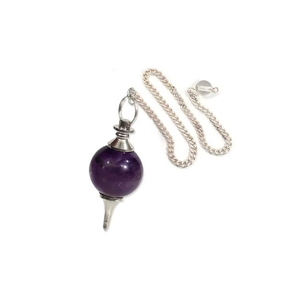 Péndulo de Bola de Amatista Natural al por Mayor para Sanación de Chakras con Reiki, Bola de Piedra Preciosa para Meditación, Feng Shui y Radiestesia - Product Image 3