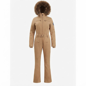 2025 New Fashion Unisex <b>Retro</b> Y2K <b>Ski</b> Jumpsuit Belted Waist Flared Leg Zipper Closure Lightweight Waterproof - Product Image 1