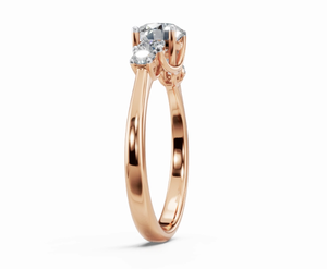 Anillo de Diamantes de Diseño en Oro Sólido de 9KT, 14KT y 18KT, Opciones en Oro Amarillo, Rosa y Blanco, Joyería Fina, Anillo de Bodas con Diamantes Genuinos para Mujer - Product Image 2