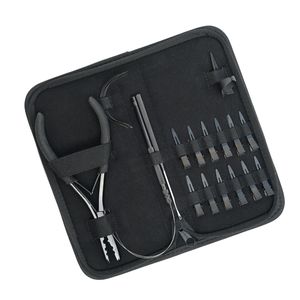 Kit complet d'outils d'installation d'extensions capillaires avec micro-perles, pinces à sertir, outil à crochet pour cheveux, outil à boucle pour cheveux, anneau de séparation pour cheveux - Product Image 1