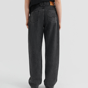Jeans en denim indigo foncé pour hommes, coupe classique, jambe droite, style décontracté streetwear, vente en gros - Product Image 4