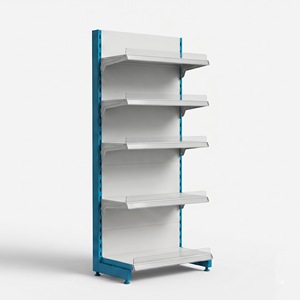 Vertical Metal Gondola <b>Shelf</b> 1-Tier Adjustable Freestanding Single-Sided Square Supermarket <b>Rack</b> Heavy Duty Powder Coated Quick - Product Image 1