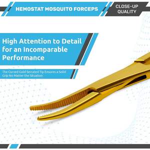ชุดคีมหนีบหลอดเลือดแบบโค้งและตรง ยี่ห้อ Full Gold Halsted Mosquito Forceps ขนาด 5 นิ้ว รุ่น DC-S-9 ได้รับการรับรองมาตรฐาน CE รับประกัน 1 ปี - Product Image 6