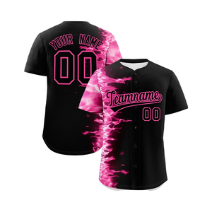 Custom Soft <b>Baseball</b> Jersey for Men Women Youth Gradient Button Shirts Personalized Team Name Number Sublimation Plus Size - Product Image 1