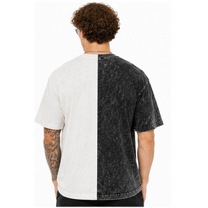 T-shirts en coton tricoté léger 100 % pour hommes, couleur unie, style streetwear, personnalisables, effet délavé, anti-plis, respirants, vente en gros - Product Image 5