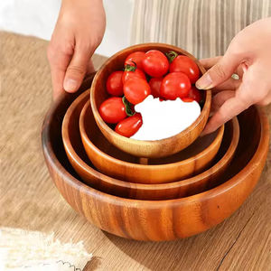 Juego de Tazones para Servir de Madera Natural Hechos a Mano de Alta Calidad, Diseño Moderno, Aptos para Lavavajillas, Tazones para Ensalada Tallados Altamente Personalizados - Product Image 5