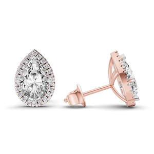 Listos para enviar, pendientes de diamantes Ayla de oro de diseño con calidad VS1, VVS1 (1 CT.) Tw. Pendientes con Certificación IGI para Mujer - Product Image 2