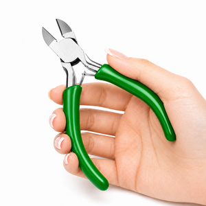 Mini-cisaille diagonale à poignée verte pour bijoux, fleurs, fils de cuivre et d'aluminium – Outil de coupe à plat - Product Image 6