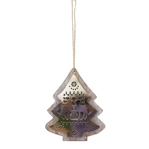 Shiny Grey Iron Hanging <b>Ornament</b> for Home Decor Christmas Decoration Ribbon Customized <b>Brass</b> Color Eco-Friendly Powder Coating - Product Image 2