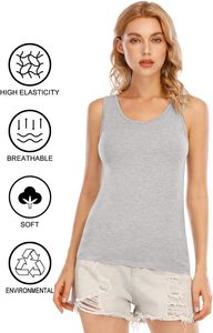 Camiseta sin mangas de algodón premium para mujer, chaleco informal de moda, suave y cómodo para el verano, personalizable con marca, en blanco. - Product Image 5
