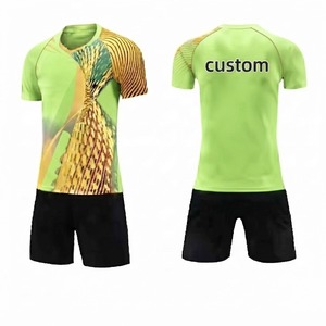 Camiseta Deportiva Unisex para Adultos, 100% Poliéster, Malla Antibacteriana, Ecológica, Verde y Amarilla, Estampado Geométrico, Cuello Redondo - Product Image 1