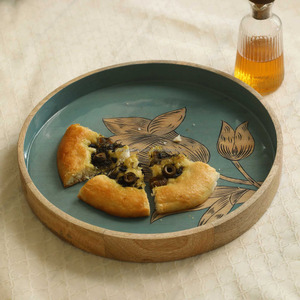 Plateau de service rond en bois de luxe imprimé à forte demande taille personnalisée pour la maison et l'hôtel disponible à l'approvisionnement en vrac - Product Image 1