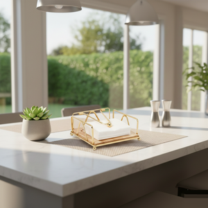 Porte-serviettes en métal et bois moderne pour table de restaurant 2024 - Product Image 2