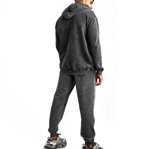 Conjunto Deportivo para Hombre, Sudadera con Capucha y Pantalones Jogger, Estilo Vintage, Lavado Ácido, Cintura Elástica, Ropa Casual de Calle, Verano, 100% Algodón - Product Image 6