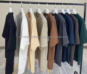 Gran oferta 100% Camiseta de algodón de peso pesado 300gsm Pantalla de impresión desgastada ropa de calle Unisex estilo Hip Hop de alta calidad - Product Image 2