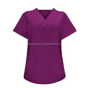 Nouveaux hauts de travail pour femmes médecins et dentistes, col en V, tissu tissé, respirant, confortable, uniformes d'hôpital, XS-XXL - Product Image 6