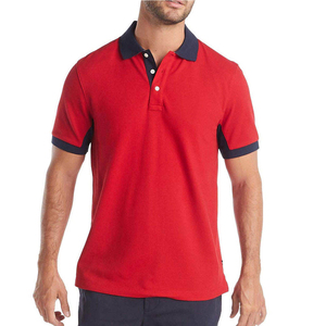 Polo Rojo de Manga Corta para Hombre, 100% Algodón Piqué, Estilo Casual - Product Image 1