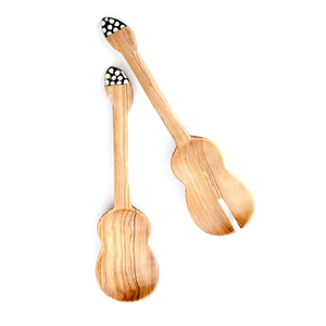 Juego de 2 utensilios de madera de acacia de primera calidad para servir ensaladas, a un precio razonable. - Product Image 2