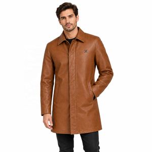 Veste de voiture en cuir véritable pour homme |   Cognac Black Olive |   Fabricant OEM ODM |   Conception de qualité supérieure |   Vêtements en cuir | - Product Image 6